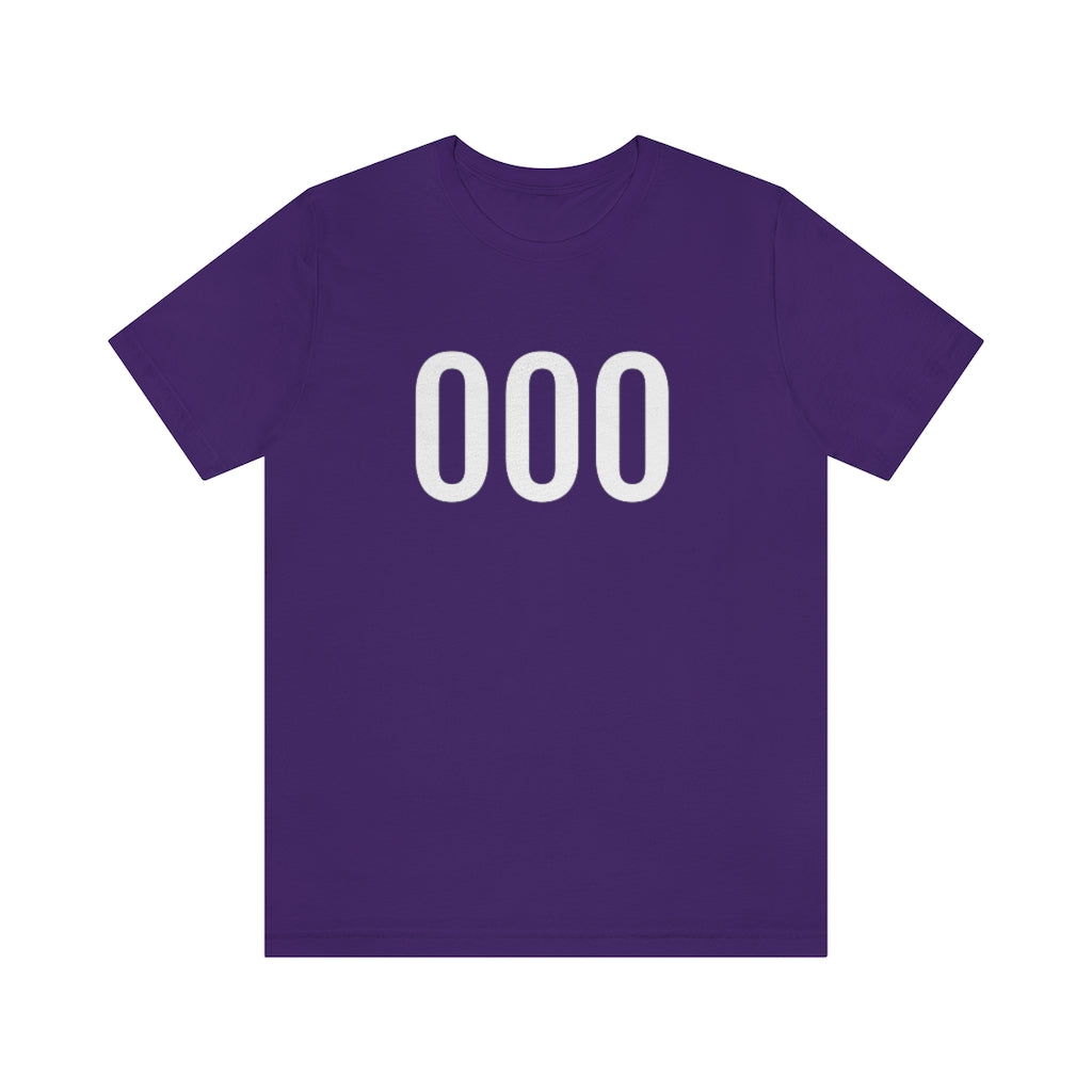 T-Shirt with Number 0 On | Numbered Tee Team Purple T-Shirt Petrova Designs