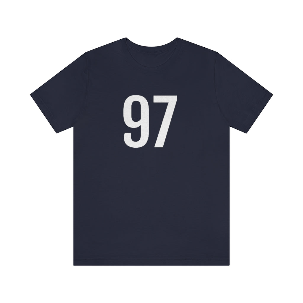 T-Shirt with Number 97 On | Numbered Tee Navy T-Shirt Petrova Designs