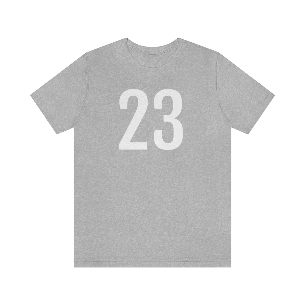 T-Shirt with Number 23 On | Numbered Tee Athletic Heather T-Shirt Petrova Designs