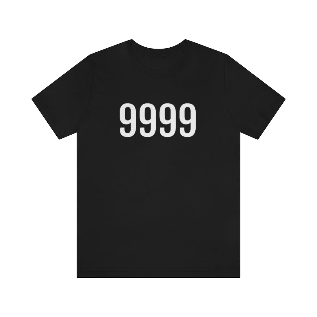 T-Shirt with Number 9999 On | Numbered Tee Black T-Shirt Petrova Designs