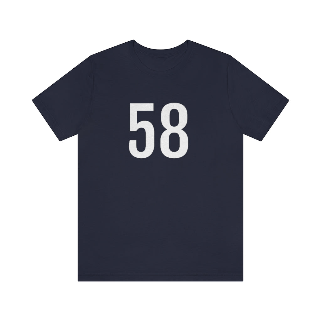 T-Shirt with Number 58 On | Numbered Tee Navy T-Shirt Petrova Designs
