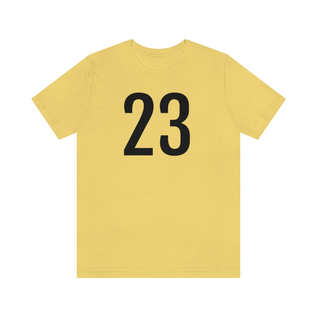 T-Shirt with Number 23 On | Numbered Tee Yellow T-Shirt Petrova Designs