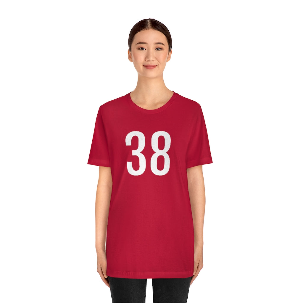 T-Shirt with Number 38 On | Numbered Tee T-Shirt Petrova Designs