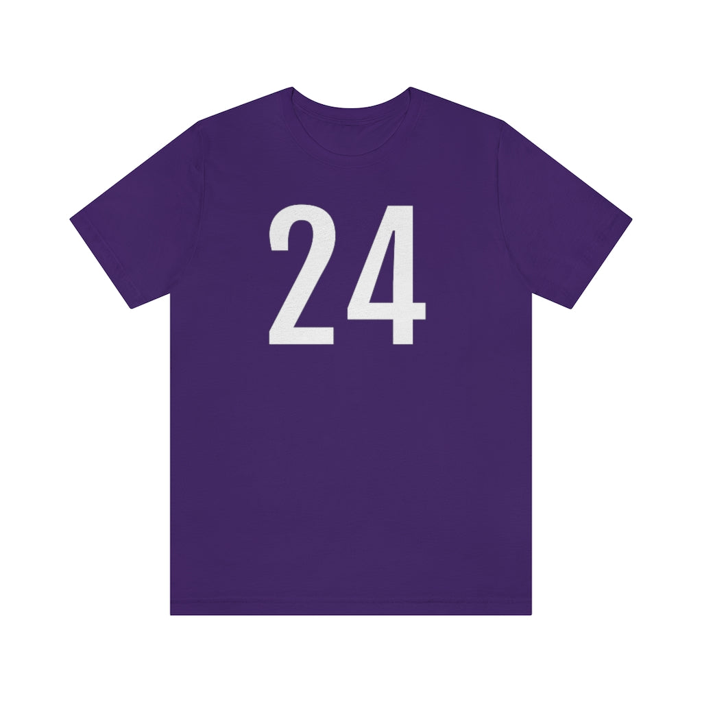 T-Shirt with Number 24 On | Numbered Tee Team Purple T-Shirt Petrova Designs
