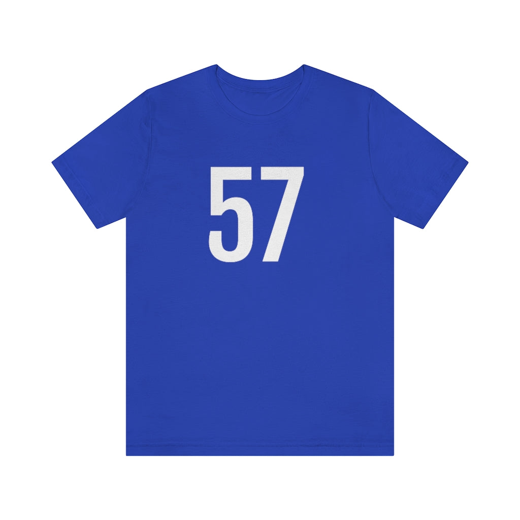 T-Shirt with Number 57 On | Numbered Tee True Royal T-Shirt Petrova Designs