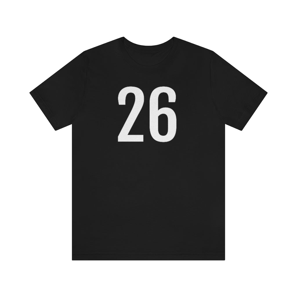 T-Shirt with Number 26 On | Numbered Tee Black T-Shirt Petrova Designs