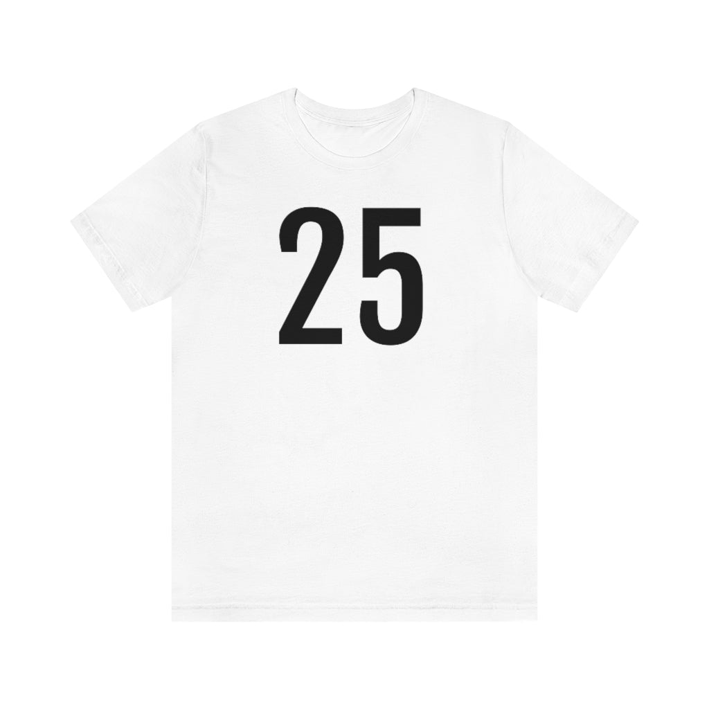 T-Shirt with Number 25 On | Numbered Tee White T-Shirt Petrova Designs
