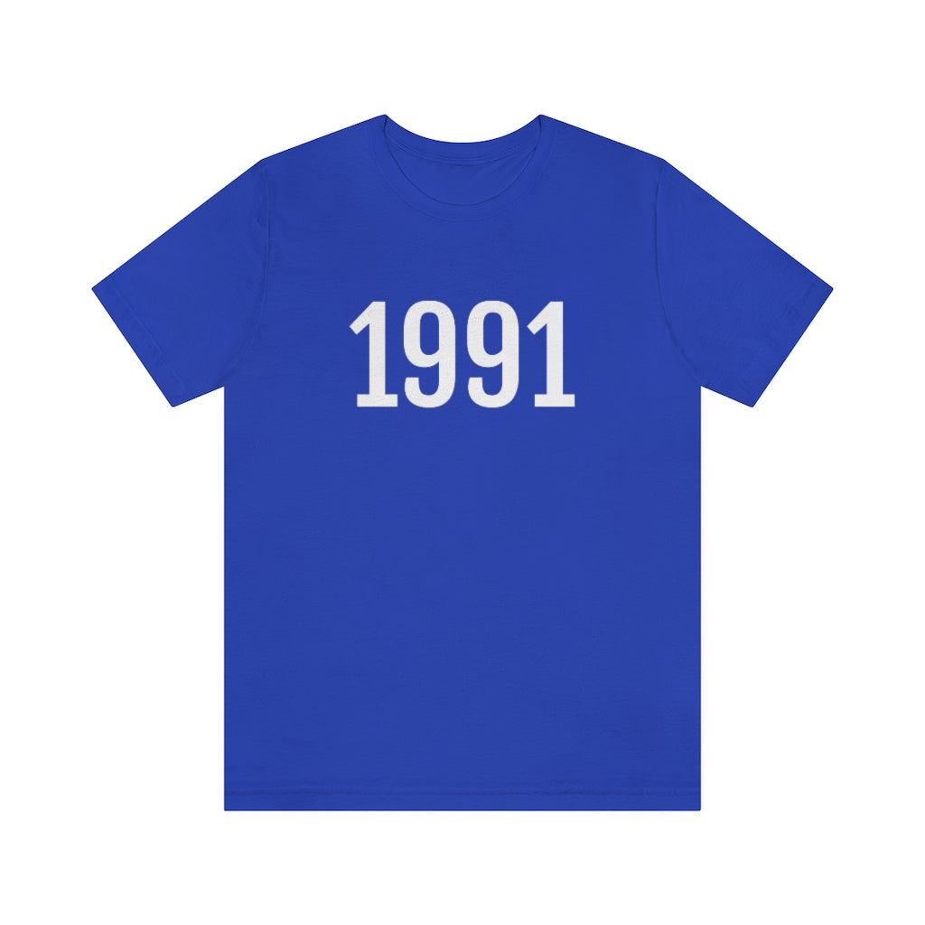 T-Shirt with Number 1991 On | Numbered Tee True Royal T-Shirt Petrova Designs