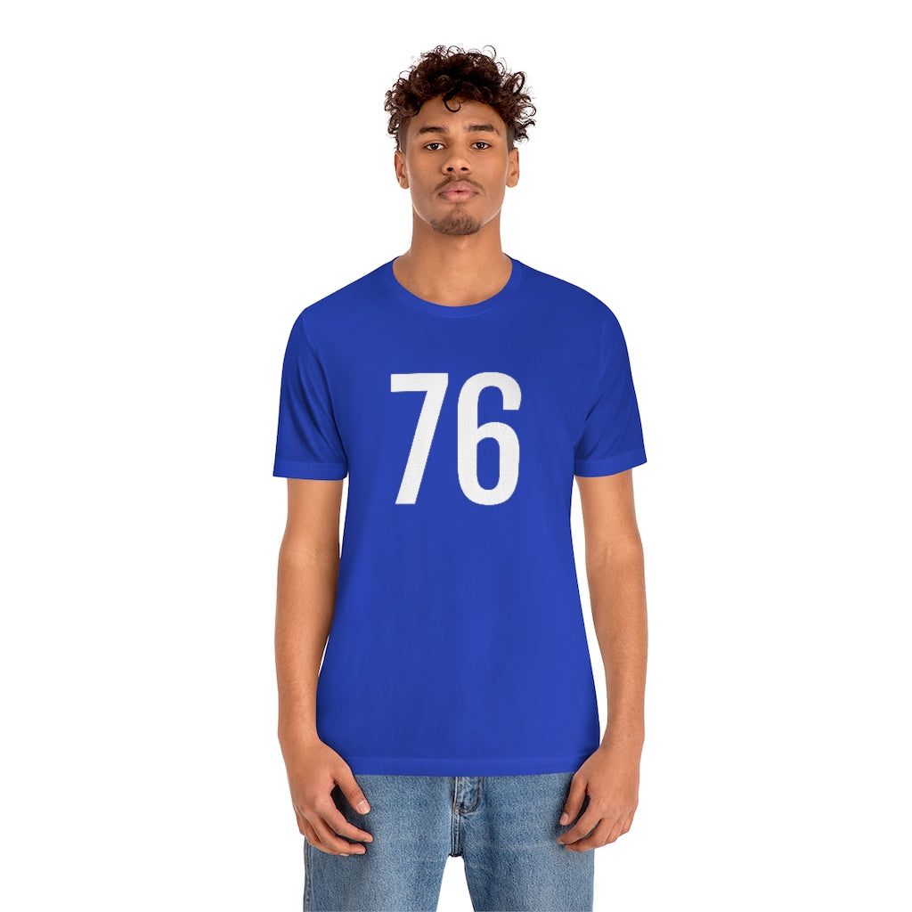 T-Shirt with Number 76 On | Numbered Tee T-Shirt Petrova Designs