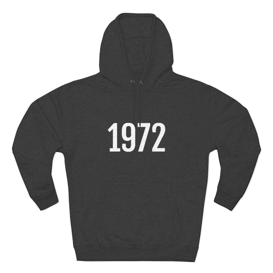 Number 1972 Hoodie | 1972 Sweatshirt with Number On Charcoal Heather Hoodie Petrova Designs