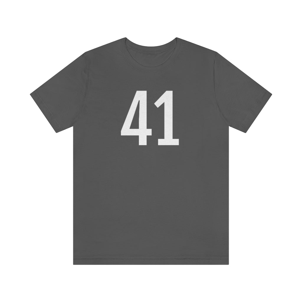 T-Shirt with Number 41 On | Numbered Tee Asphalt T-Shirt Petrova Designs