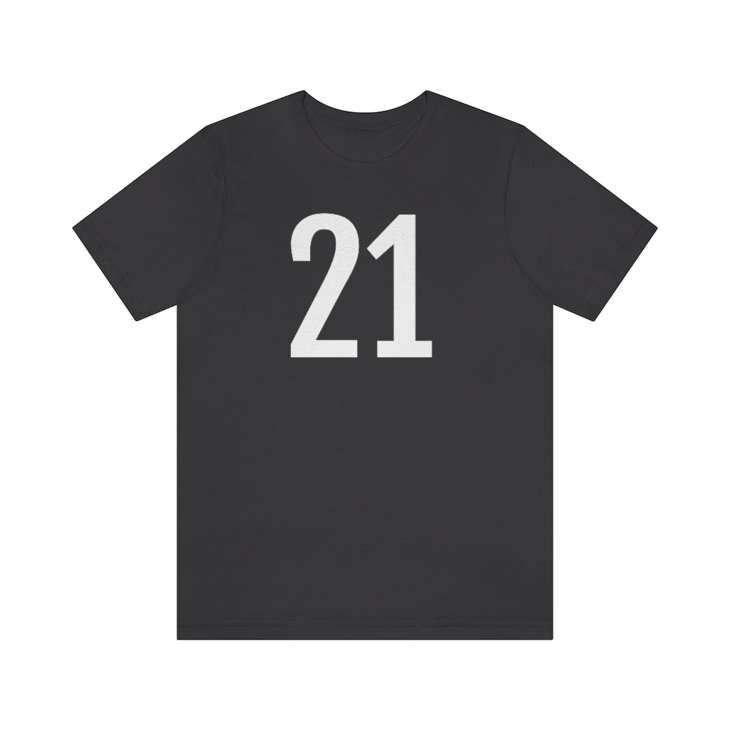 T-Shirt with Number 21 On | Numbered Tee Dark Grey T-Shirt Petrova Designs