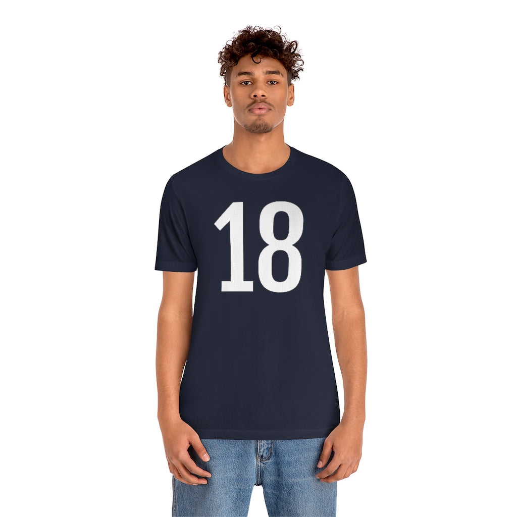 T-Shirt with Number 18 On | Numbered Tee T-Shirt Petrova Designs