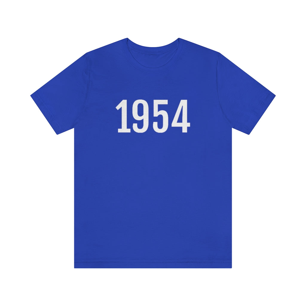 T-Shirt with Number 1954 On | Numbered Tee True Royal T-Shirt Petrova Designs