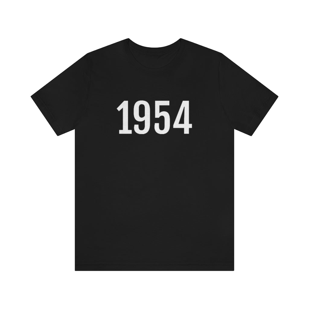 T-Shirt with Number 1954 On | Numbered Tee Black T-Shirt Petrova Designs