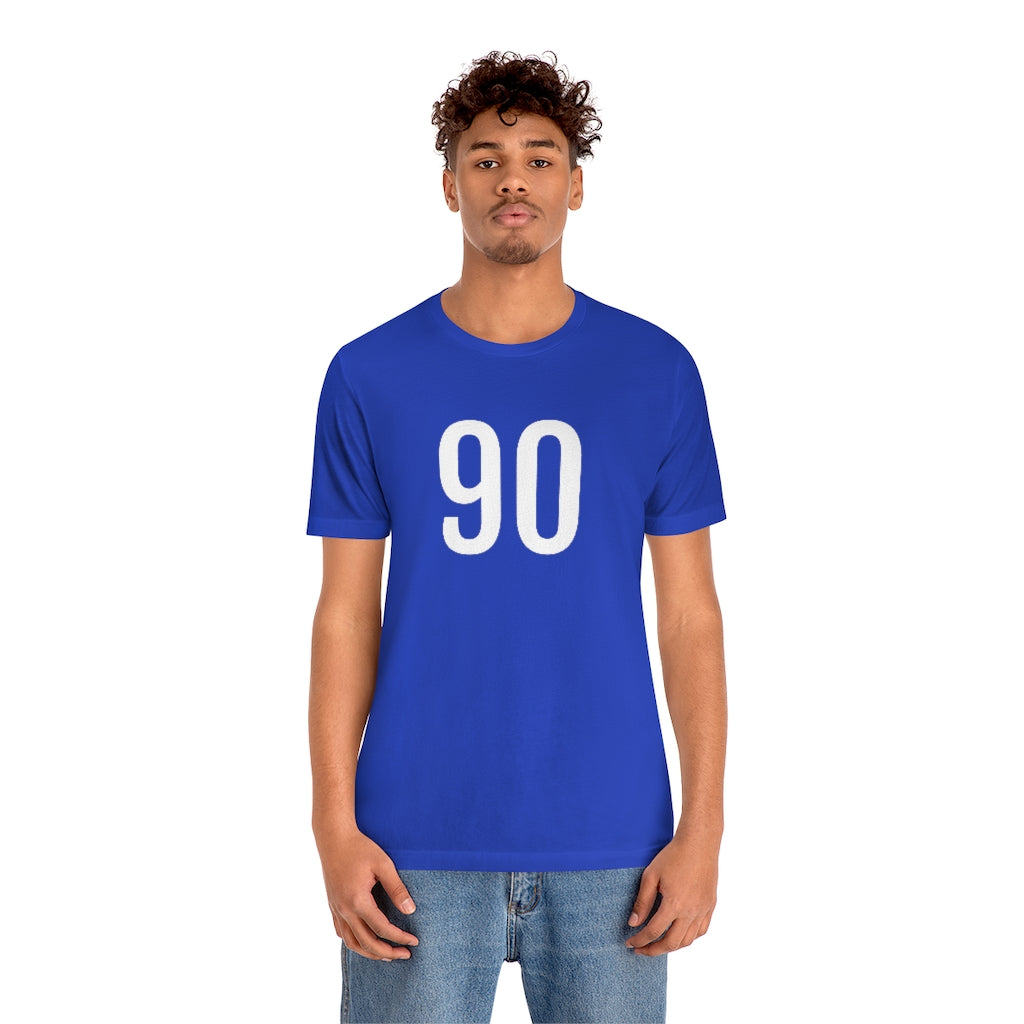 T-Shirt with Number 90 On | Numbered Tee T-Shirt Petrova Designs