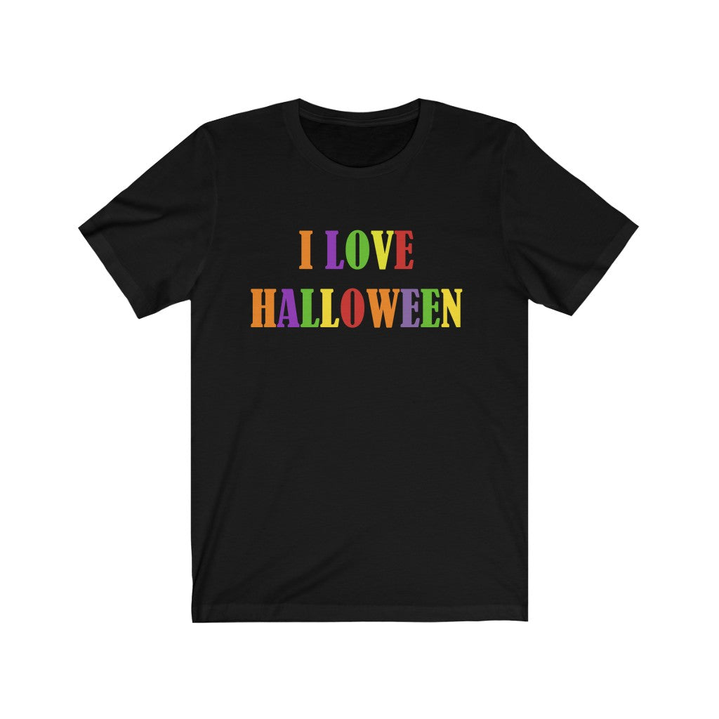Halloween Tee | "I Love Halloween" T-Shirt Black T-Shirt Petrova Designs