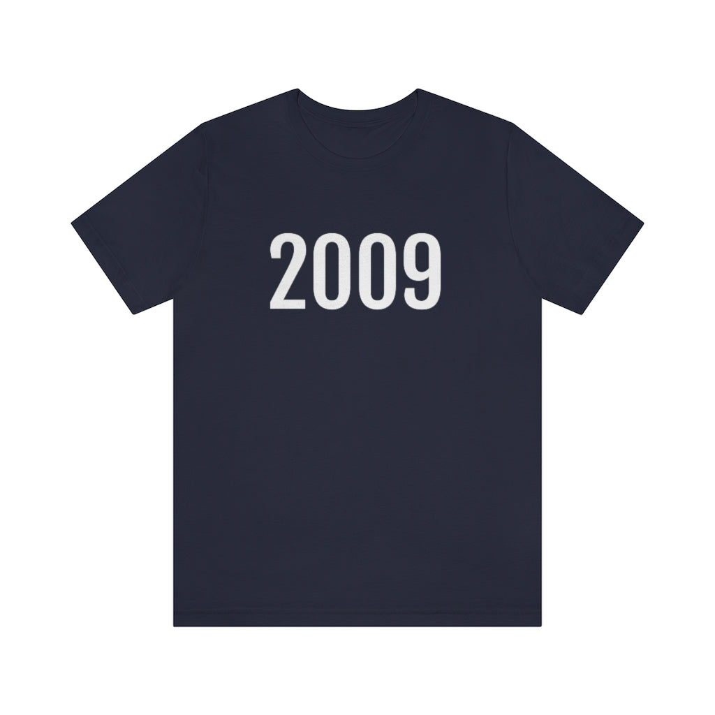 T-Shirt with Number 2009 On | Numbered Tee Navy T-Shirt Petrova Designs