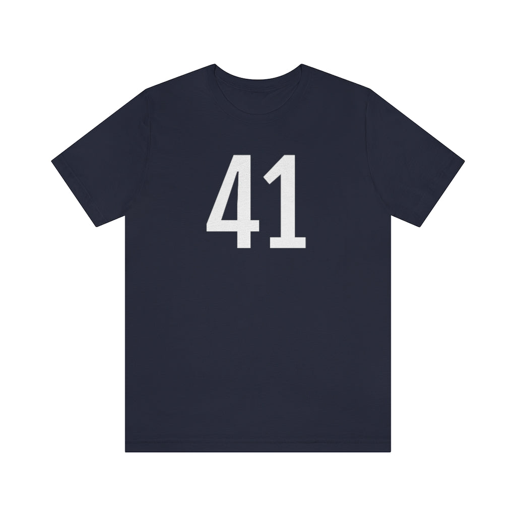 T-Shirt with Number 41 On | Numbered Tee Navy T-Shirt Petrova Designs
