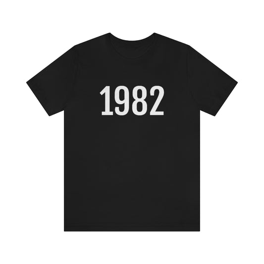 T-Shirt with Number 1982 On | Numbered Tee Black T-Shirt Petrova Designs