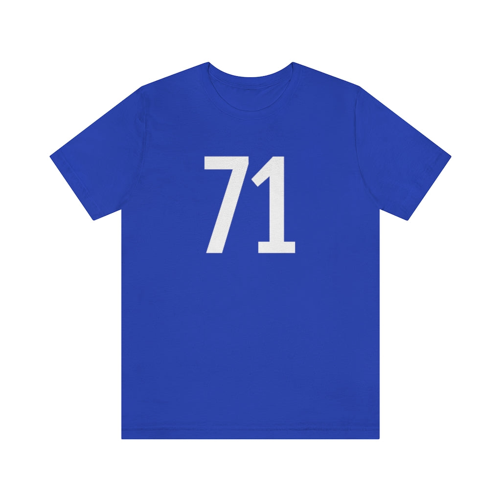 T-Shirt with Number 71 On | Numbered Tee True Royal T-Shirt Petrova Designs