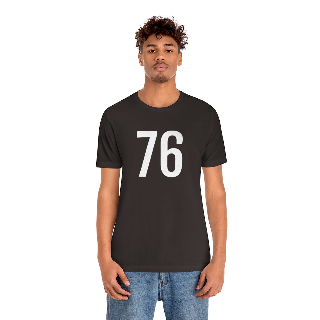T-Shirt with Number 76 On | Numbered Tee T-Shirt Petrova Designs