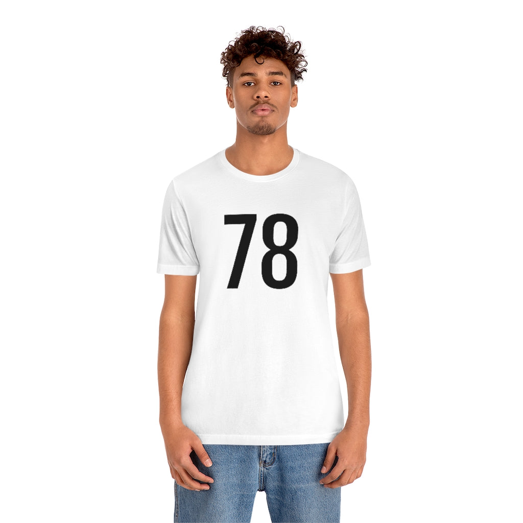 T-Shirt with Number 78 On | Numbered Tee T-Shirt Petrova Designs