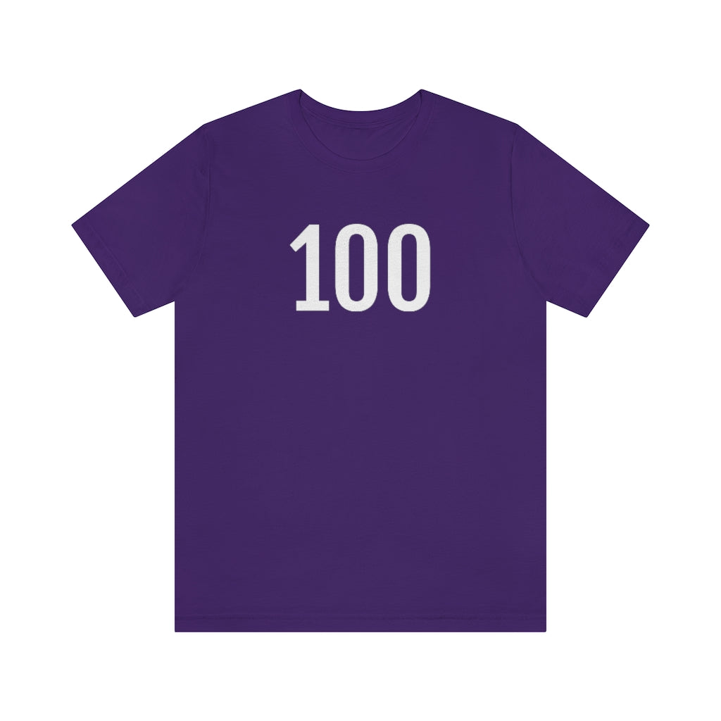 T-Shirt with Number 100 On | Numbered Tee Team Purple T-Shirt Petrova Designs