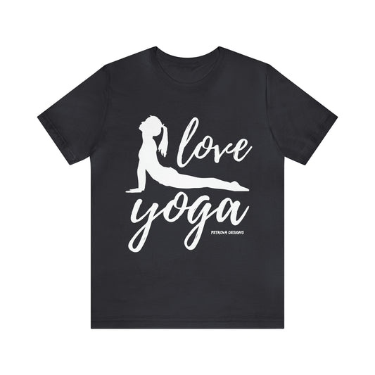 Dark Grey T-Shirt Tshirt Design Gift for Friend and Family Short Sleeved Shirt Yoga Petrova Designs