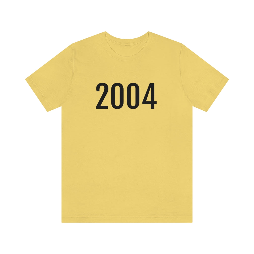 T-Shirt with Number 2004 On | Numbered Tee Yellow T-Shirt Petrova Designs