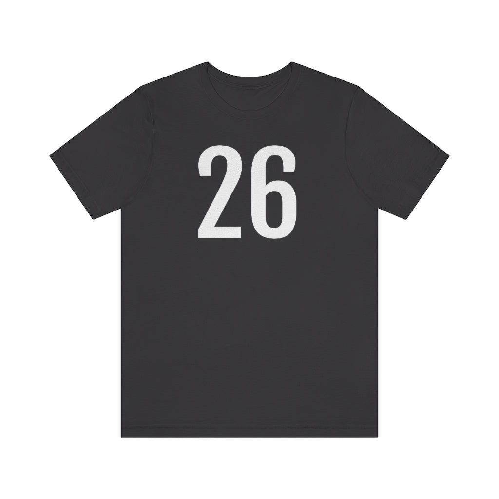 T-Shirt with Number 26 On | Numbered Tee Dark Grey T-Shirt Petrova Designs
