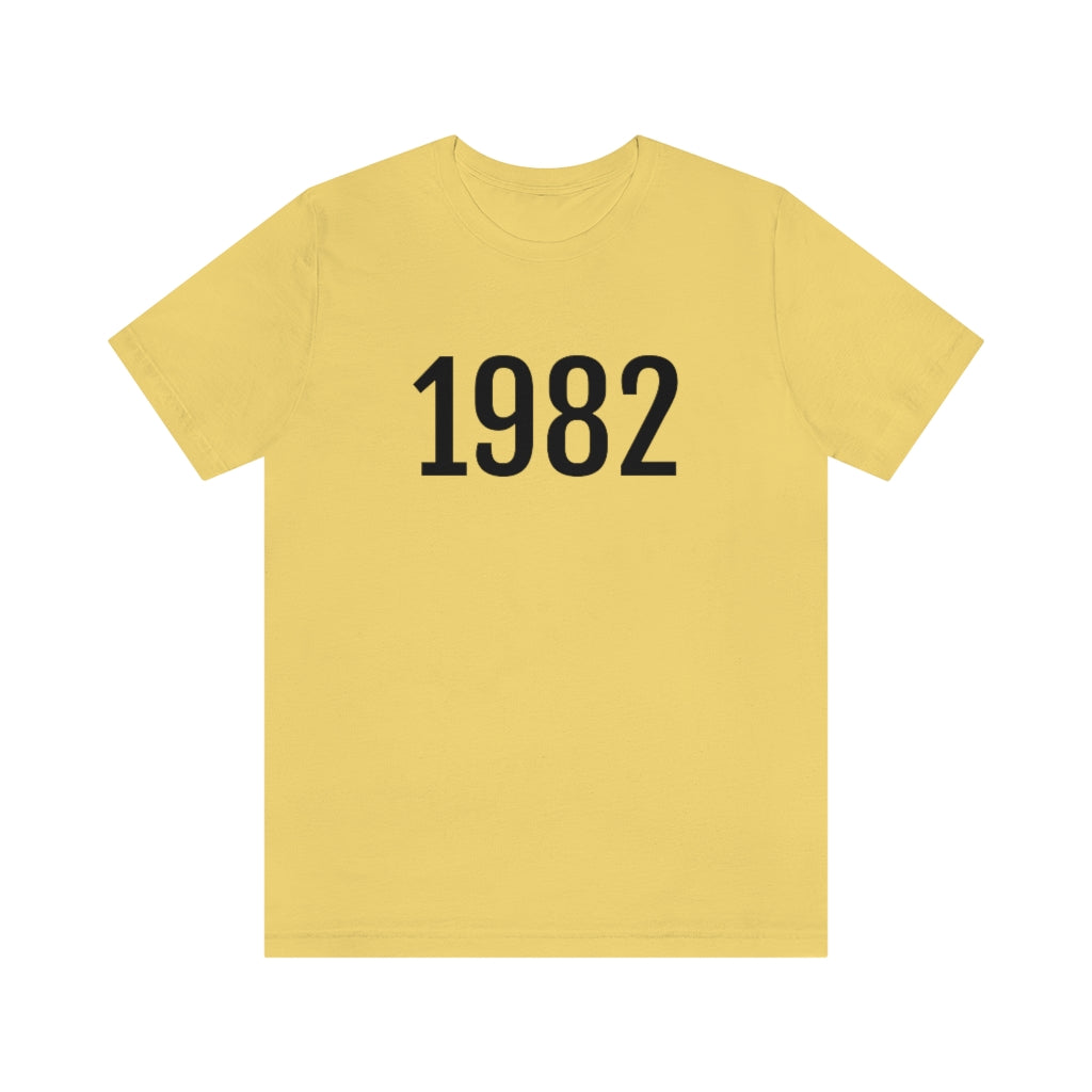 T-Shirt with Number 1982 On | Numbered Tee Yellow T-Shirt Petrova Designs