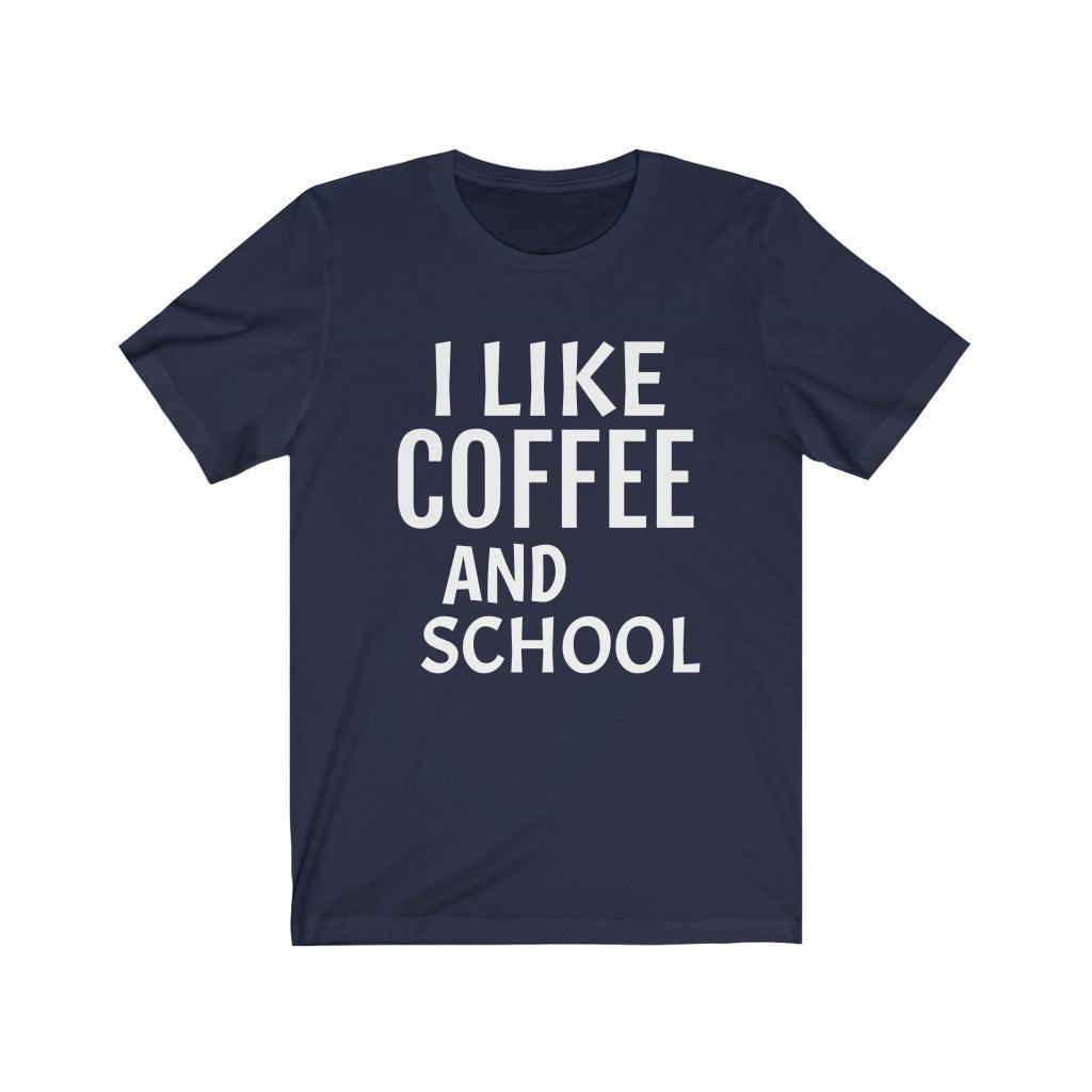 Coffee T-Shirt | Back To School Navy T-Shirt Petrova Designs