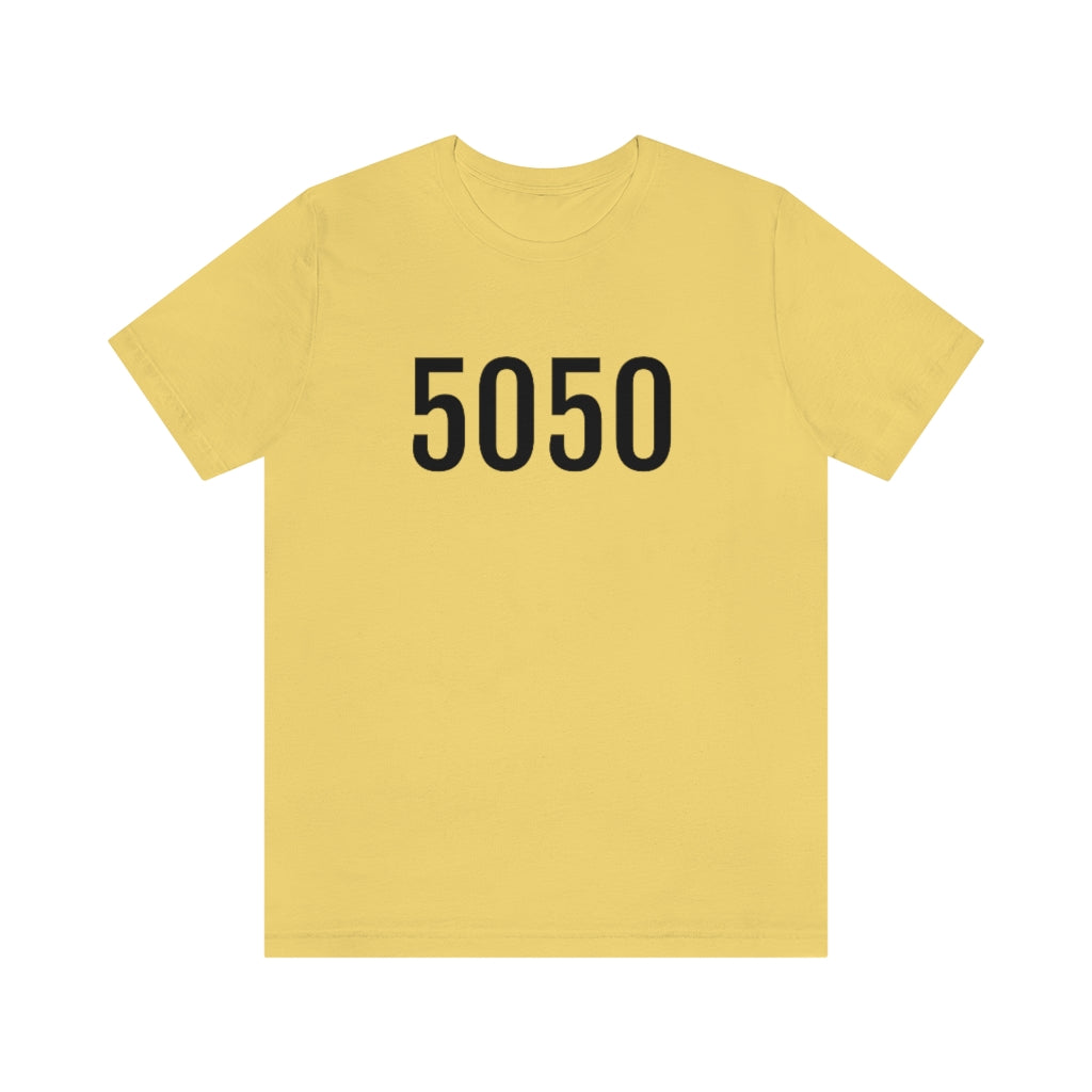 T-Shirt with Number 5050 On | Numbered Tee Yellow T-Shirt Petrova Designs