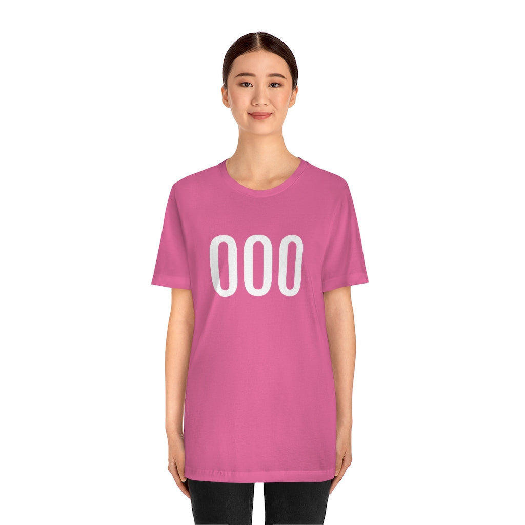 T-Shirt with Number 0 On | Numbered Tee T-Shirt Petrova Designs
