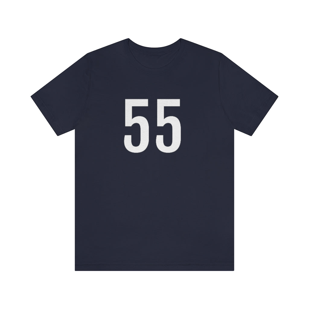 T-Shirt with Number 55 On | Numbered Tee Navy T-Shirt Petrova Designs