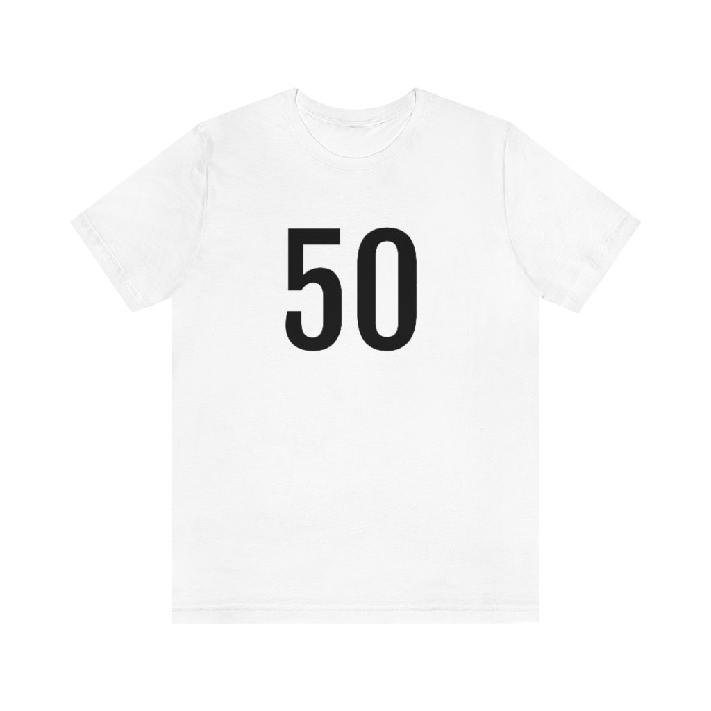 T-Shirt with Number 50 On | Numbered Tee White T-Shirt Petrova Designs