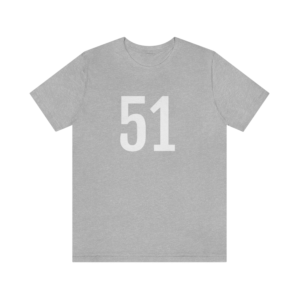 T-Shirt with Number 51 On | Numbered Tee Athletic Heather T-Shirt Petrova Designs