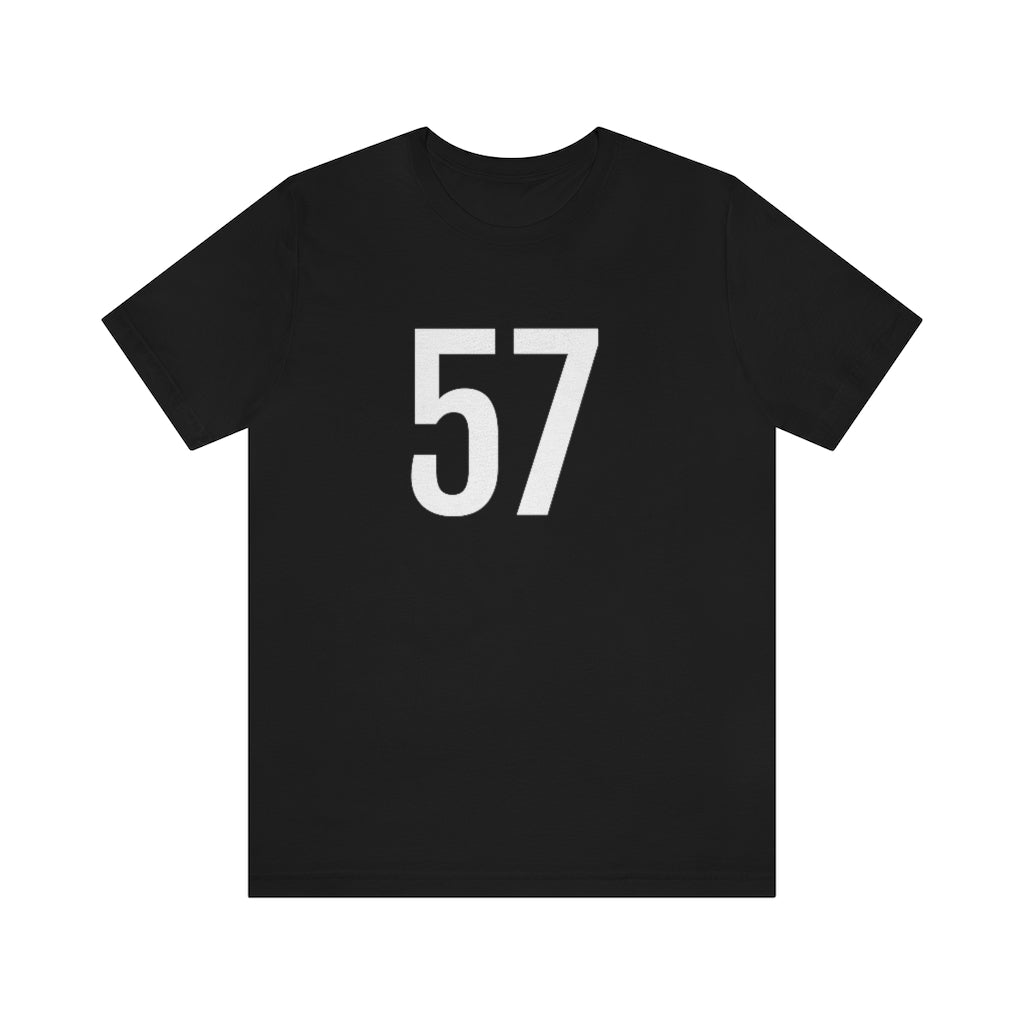 T-Shirt with Number 57 On | Numbered Tee Black T-Shirt Petrova Designs