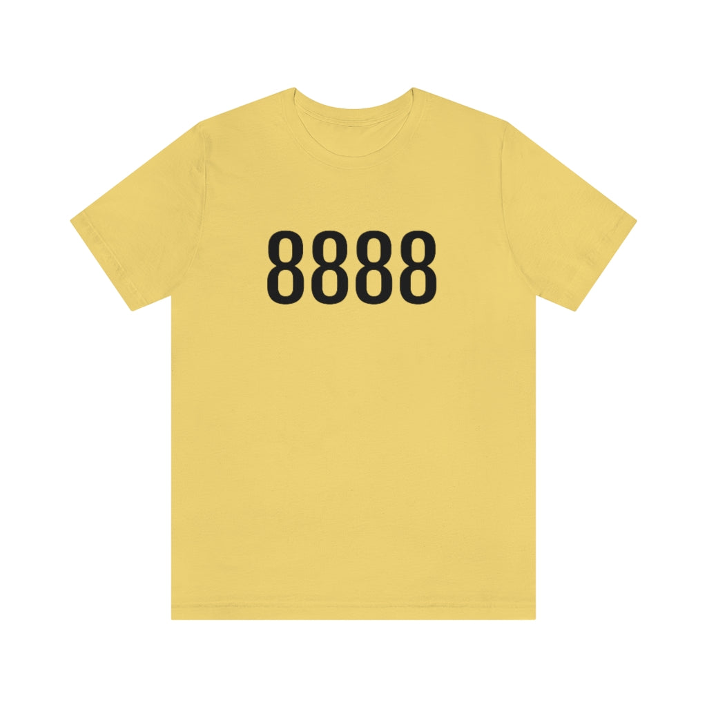 T-Shirt with Number 8888 On | Numbered Tee Yellow T-Shirt Petrova Designs