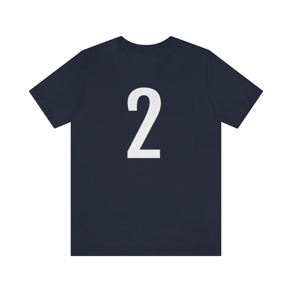 T-Shirt with Number 2 On | Numbered Tee Navy T-Shirt Petrova Designs