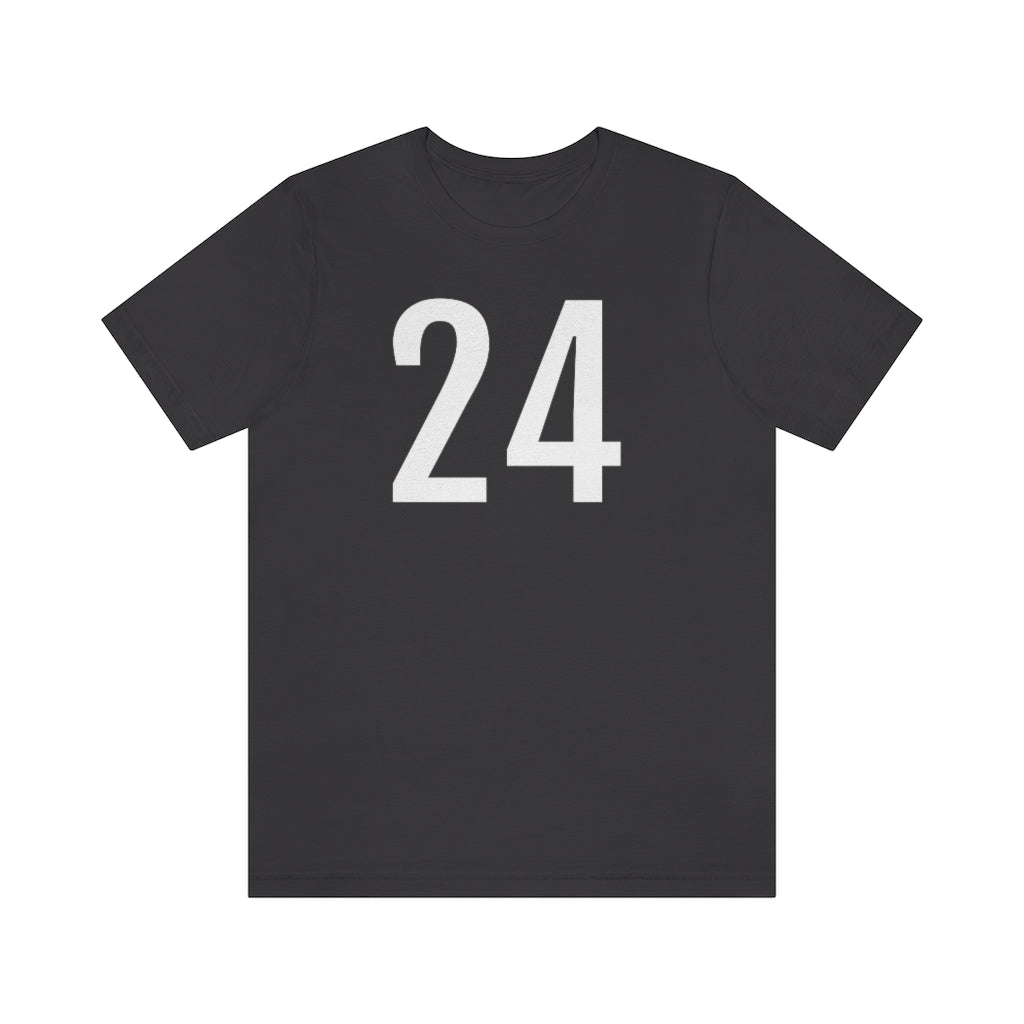 T-Shirt with Number 24 On | Numbered Tee Dark Grey T-Shirt Petrova Designs
