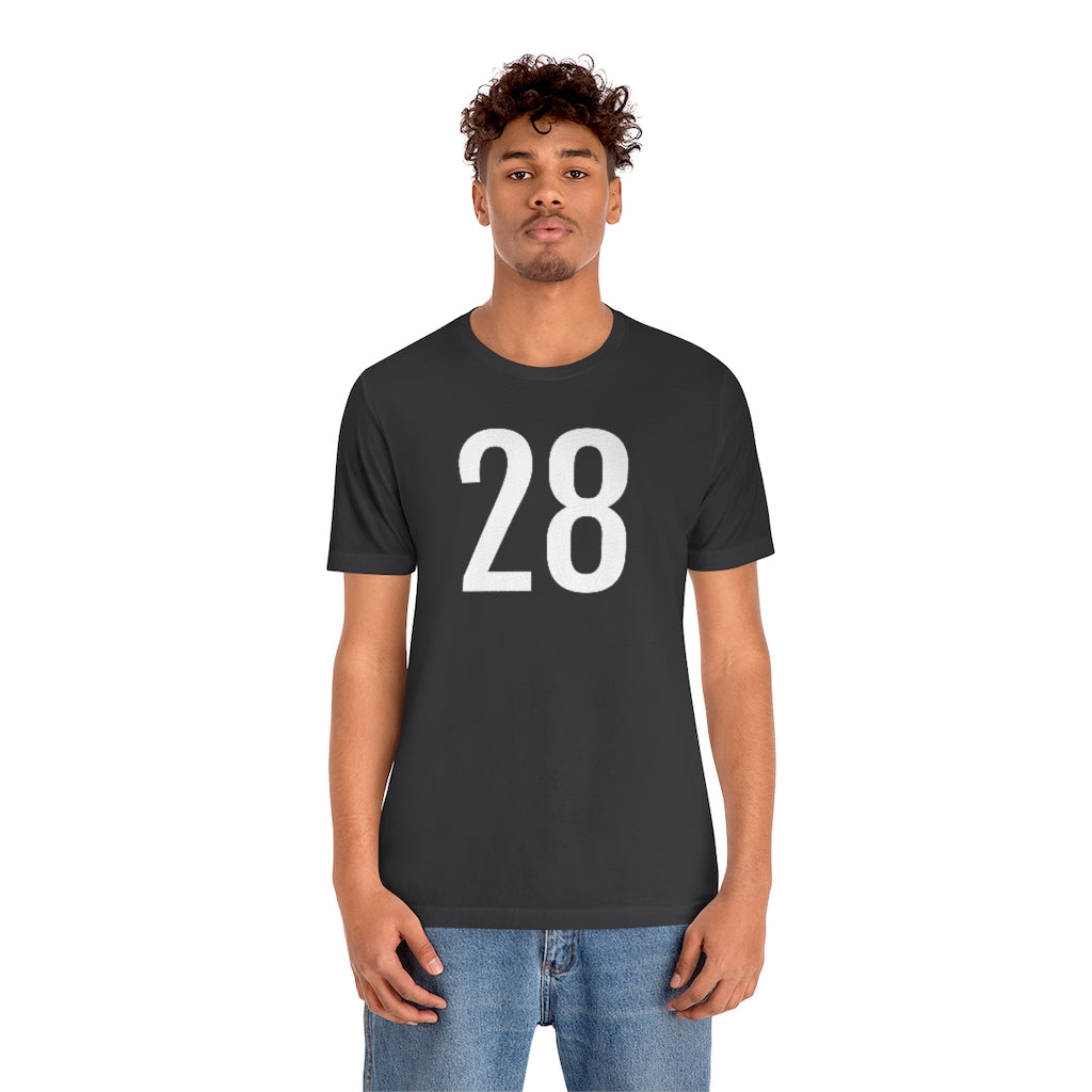 T-Shirt with Number 28 On | Numbered Tee T-Shirt Petrova Designs