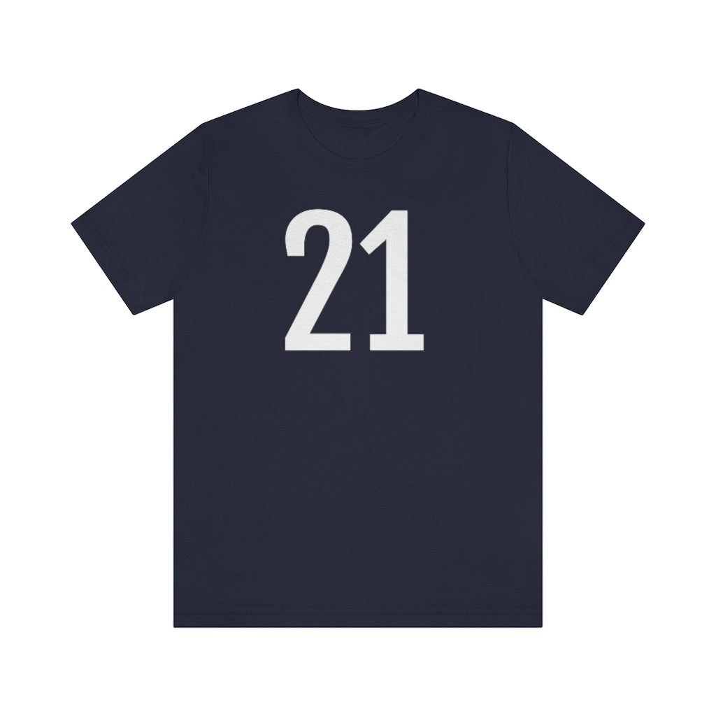 T-Shirt with Number 21 On | Numbered Tee Navy T-Shirt Petrova Designs