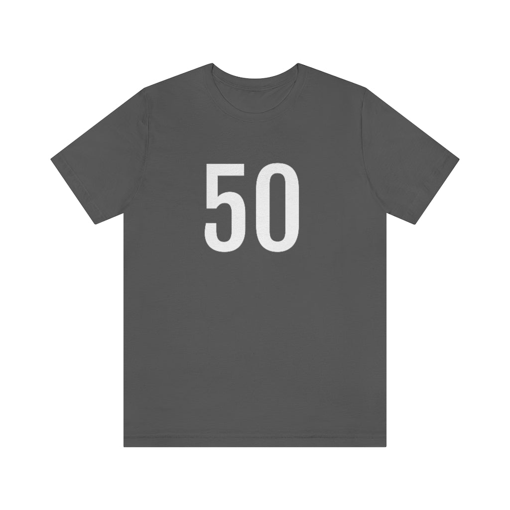 T-Shirt with Number 50 On | Numbered Tee Asphalt T-Shirt Petrova Designs