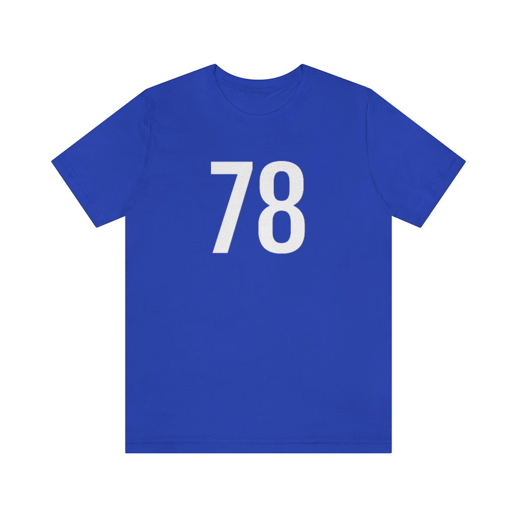 T-Shirt with Number 78 On | Numbered Tee True Royal T-Shirt Petrova Designs