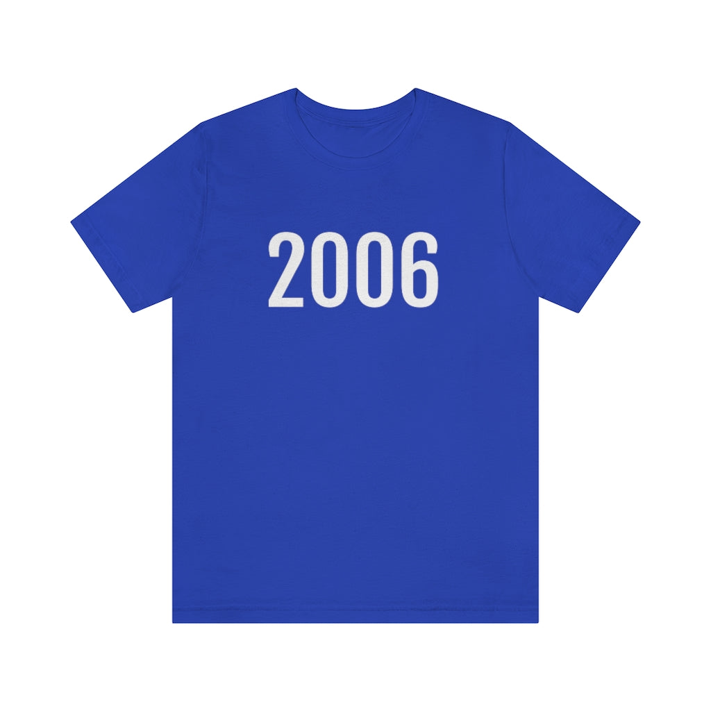 T-Shirt with Number 2006 On | Numbered Tee True Royal T-Shirt Petrova Designs