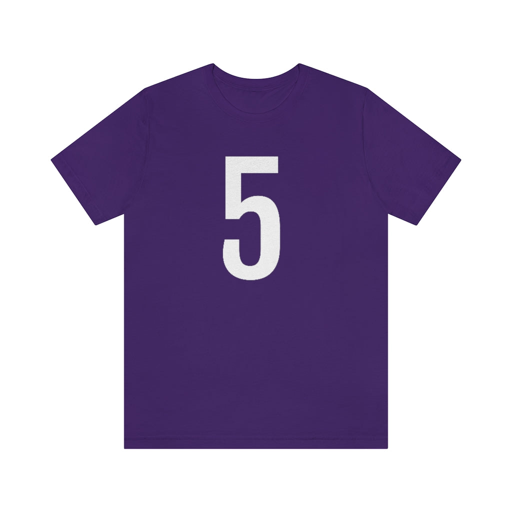 T-Shirt with Number 5 On | Numbered Tee Team Purple T-Shirt Petrova Designs