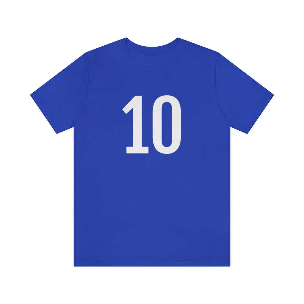 T-Shirt with Number 10 On | Numbered Tee True Royal T-Shirt Petrova Designs