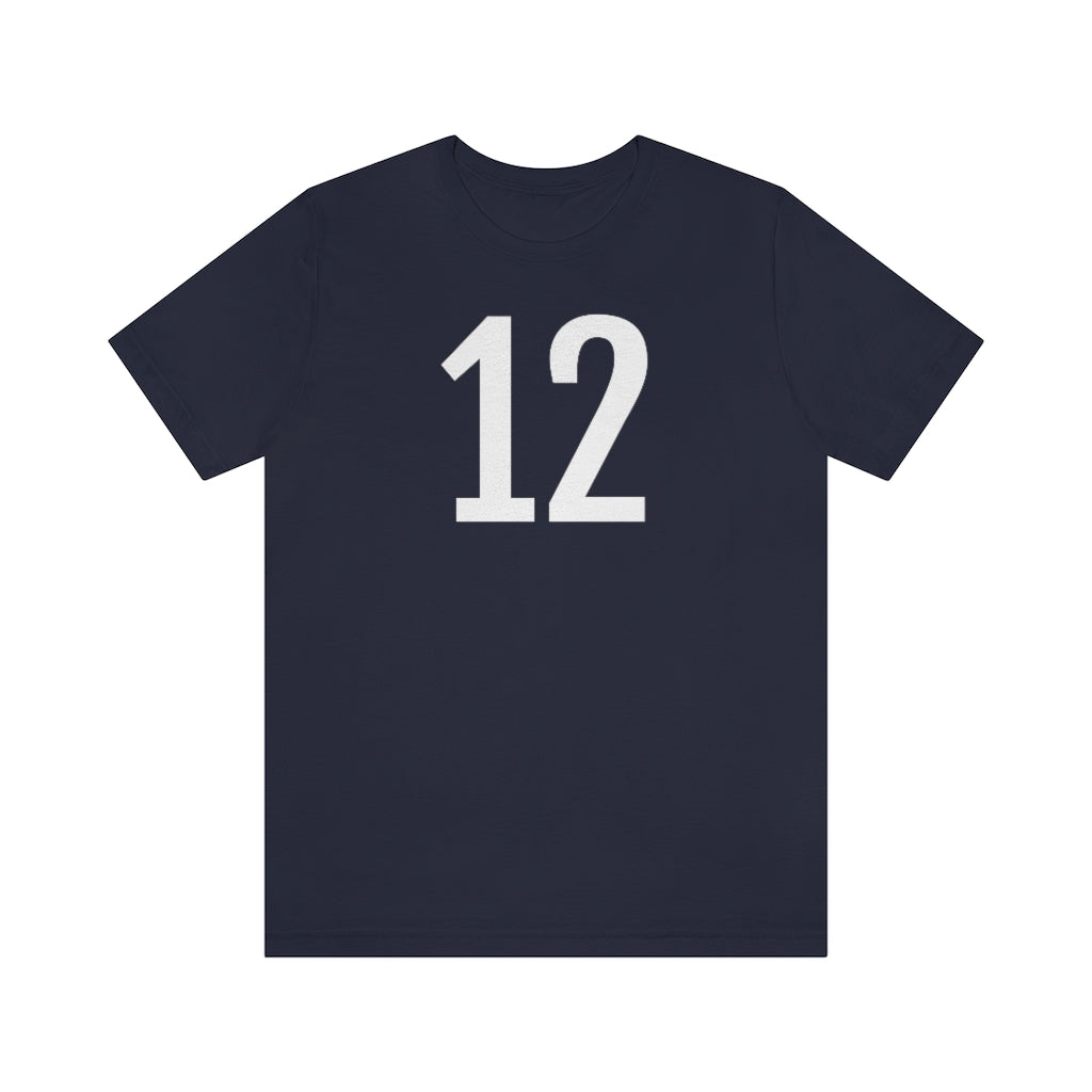T-Shirt with Number 12 On | Numbered Tee Navy T-Shirt Petrova Designs
